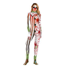 New horror zombie skeleton Cosplay Halloween macacão com zíper roupas Siameses mulheres horror anime roupas desempenho 2024 - compre barato