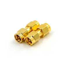 2 peças sma macho para sma macho, adaptador coaxial de rf reto para o tom de ouro 2024 - compre barato