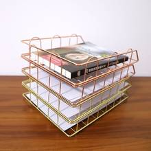 Folding Wrought Iron Letter Magazine Newspaper Holder Storage Rack File Tray for Office Desk Organizer Supplies 2024 - buy cheap