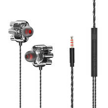 Wired Earphone In-Ear Headphone Quad-Core Dual Coil Mobile Karaoke Cell Phone Universal Cable For Earplugs Subwoofer HD Player 2024 - buy cheap
