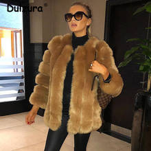 Winter Luxury Patchwork Faux Fox Fur Jackets Coats Women 2019 New Lady Shaggy High Quality Overcoat Thick Warm Plus Size Coat 2024 - buy cheap