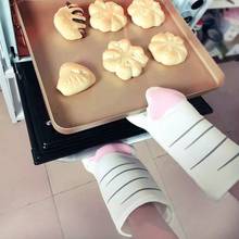 3D Cartoon Cat Paws Oven Mitts Long Cotton Baking Insulation Gloves Microwave Heat Resistant Non-slip Kitchen Gloves 2024 - buy cheap