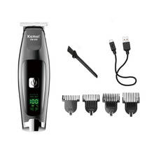 Kemei ЖК-дисплей электромашинка для стрижки волос, аккумуляторная электрическая машинка для стрижки волос водонепроницаемый USB Перезаряжаемые моделирование триммер 36D 2024 - купить недорого