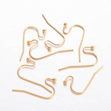 100pcs Brass Earring Hooks Clasps for jewelry making Earring accessories 12x22mm; Pin: 0.7mm 2024 - buy cheap