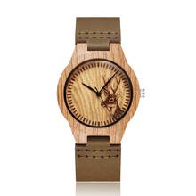 Gorben-relojes de madera a la moda únicos para mujer, pulsera de cuero, reloj de cuarzo Natural, Mejores Regalos de recuerdo, reloj de madera 2024 - compra barato