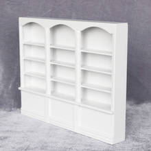 1 / 12th modelo de estante de madeira da vitrine da mobília da casa de bonecas em miniatura 2024 - compre barato