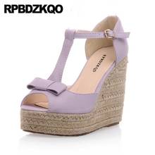 Ultra extremo salto alto super roxo tamanho grande arco kawaii peep toe 2019 mulher sapatos plataforma cunha boca de peixe t cinta bombas 2024 - compre barato