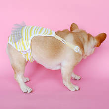 Petcircle roupas de cão listra calças fisiológicas para francês bulldog corgi pug cão para pequeno e médio roupas de cão de estimação 2024 - compre barato