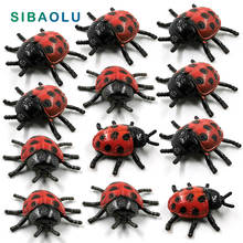 12 peças mini boneco de simulação de insetos, boneco de animal ladybug, decoração de casa diy, acessórios de decoração de jardim de fadas em miniatura 2024 - compre barato