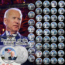 45 Uds. De monedas chapadas en plata de los nuevos mandriles de EE. UU., coleccionables con soporte para monedas, regalo Original de Donald Trump, recuerdo, envío directo 2024 - compra barato