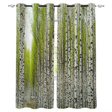 Kitchen Curtains Plants Birch Forest Trees Window Curtains Living Room Bedroom Decor Items Curtains for Bedroom 2024 - buy cheap