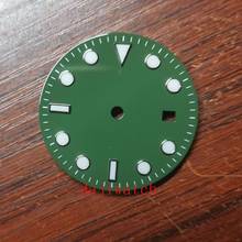 28.5mm No Logo Luminous Date Window Green Blue Watch Dial Adaptation ETA 2824 2836 MIYOTA 8215 821A Pearl DG2813 Automatic Movem 2024 - buy cheap