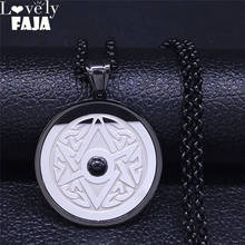 2021 Thelema Unicursal Hexagram Symbol Stainless Steel Necklaces Pendants Women Black Silver Color Crowley Sign Jewelry NXS03 2024 - buy cheap