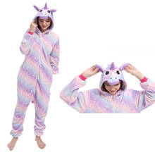 Kigurumi-pijamas de franela para hombres y mujeres, ropa de dormir Unisex de unicornio, disfraces de Anime, para invierno 2024 - compra barato