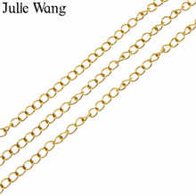 Julie Wang 1 Meter Stainless Steel Link Chain Gold White K Color Chain Necklace Bracelet Anklet DIY Jewelry Making Accessory 2024 - buy cheap