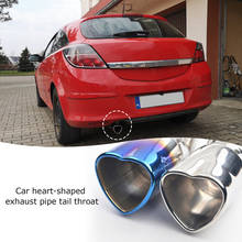 Heart Shaped Universal Car Exhaust Muffler Tip Stainless Steel Pipe Chrome Exhaust Tail Muffler Tip Pipe Silver Motorcycle Parts 2024 - buy cheap