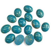 10PCS Natural Stones Blue turquoise Jade Stone Cabochon No Hole Beads for Making Jewelry DIY Ring accessories Scattered beads 2024 - buy cheap