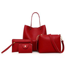 4Pcs/Set Women Handbag Fashion Solid Shoulder Bags Tote Purse Casual Travel Messenger Crossbody Satchel Bags 2024 - buy cheap
