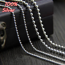 DIY Jewelry Fittings 925 Sterling Silver Color Round Ball Chain 50/55/60/65/70/80/90cm Long Chain Necklace Accessories 2024 - buy cheap