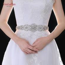 YouLaPan S433 Luxury Women Dress Belts Wedding Belts with Rhinestones Crystal Belts Silver Diamond Belt Bridal Waistband 2024 - buy cheap