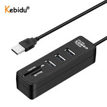 Kebidu-concentrador de puertos USB 2,0 a USB 3,0, divisor con lector de tarjetas TF SD, pantalla LED, Tipo Simple, hasta 480Mbps, para PC 2024 - compra barato