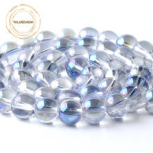 Contas de cristal de vidro transparente ab, contas para fazer joias, achados, acessórios para pulseira diy, 6 8 10 12mm 15 2024 - compre barato