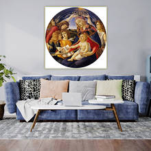 Citon sandro botticelli madonna madonna do magnificat canvas pintura a óleo da arte da lona imagem parede de fundo decoração de casa 2024 - compre barato