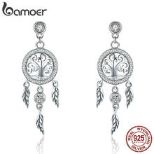 BAMOER Fashion 925 Sterling Silver Tree of Life Dream Catcher Drop Earrings for Women Vintage Sterling Silver Jewelry SCE457 2024 - buy cheap