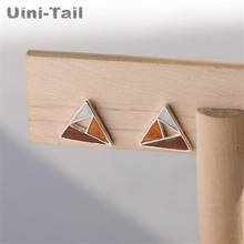 Uini-Tail hot new 925 sterling silver simple color triangle earrings fashion tide flow sweet geometric anti-allergic jewelry 2024 - buy cheap