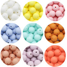 Cute-idea 12mm 50pcs silicone beads loose round teether necklace bracelet chain  chewable colorful teething DIY baby Accessories 2024 - buy cheap