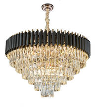 LukLoy Luxury Crystal Effect Pendant Light Hang Light Hanglamp Black Gold Pendant Lamp for Living Room Bedroom Foyer Atrium Shop 2024 - buy cheap