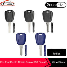 KEYECU 10 Pieces/Lot, Uncut New Transponder Ignition Car Key Shell Case for Fiat Punto Doblo Bravo 500 Ducato Stilo Seicento 2024 - buy cheap