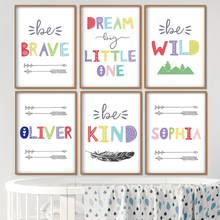 Feather Forest Baby Growth Quotes Nordic Posters And Prints Wall Art Canvas Painting Cartoon Wall Pictures For Kids Room Decor 2024 - buy cheap