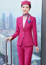 Elegant Rose Spring Autumn Formal OL Styles Women Business Suits Ladies Office Work Wear  Pantsuits Female Professional Blazers 2024 - buy cheap