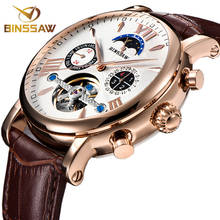 BINSSAW 2020  New Automatic Mechanical Tourbillon Men Moon Phase Sports Stainless Steel Watch  Mens Relogio Masculino 2024 - buy cheap