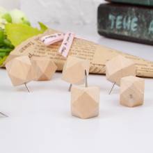 9 Pcs Wooden Thumb Tack Rhombic Creative Decorative Drawing Push Pins Wood Head  53CC 2024 - buy cheap