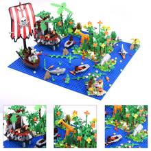 Tropical Rainforest Pirate Bay Island Scene DIY Small Particle Building Blocks Kit Stem Toy with 50x50 Baseplate Gift For 8+ 2024 - buy cheap