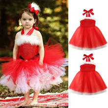 Citgeett Summer Baby Kid Girl Lace Tutu Dress Princess Girls Cute Bowknot Party Gown Red Color Dresses 2024 - buy cheap