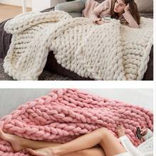 Soft Warm Acrylic Throw Blankets Winter Thick Handmade Large Big Sofa Bed Blanket Furniture Mats Pads Textiles Winter Warm Mat 2024 - buy cheap