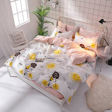 Lemon Bicycle King Bedding Set Korean Style Bed Linen Bamboo Fiber High Quality Deluxe Bedding Sets Cotton Single Twin Full Size 2024 - buy cheap