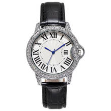 Топ стиль роскошные женские часы модный кожаный ремешок аналоговые кварцевые наручные часы с бриллиантами Женские часы Relogio Feminino 2024 - купить недорого