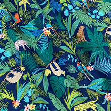Tropical floresta tropical impresso tecido de linho de algodão tecido de retalhos tissu por metros saias de costura artesanal vestido material diy 2024 - compre barato