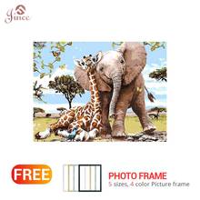 Алмазная вышивка слонов Жираф Алмазная картина полная дрель животные Алмазная распродажа картины со стразами искусство 2024 - купить недорого