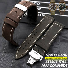 23mm pulseira de relógio couro genuíno alta qualidade apto para zenith bronze piloto calfskin cidadão cinta 21mm fivela pulseiras 2024 - compre barato