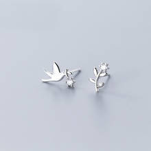 MloveAcc 100% 925 Sterling Silver Women's Jewelry Fashion Cute Bird Branch Stud Earrings for Women Daughter Girls Gift 2024 - buy cheap