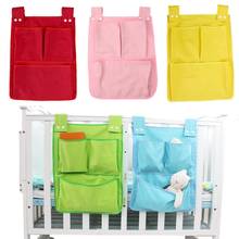 Canvas Nursery Hanging Storage Bag Baby Cot Bed Crib Organizer Toy Diaper Pocket for Newborn Crib Bedding Set Home Rooms Fabric 2024 - buy cheap