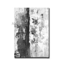 Pintura al óleo abstracta en blanco y negro, arte de pared moderno, sala de estar imagen para, decoración del hogar, pintura No enmarcada 100% pintada a mano 2024 - compra barato