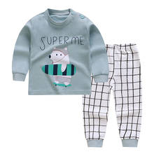 Ircomll Ночная одежда для маленьких мальчиков и девочек, комплект из 2 предметов для маленьких девочек весенние хлопковые комплекты для детей, Домашняя Пижама для мальчиков детская одежда для сна, пижамы одежда для сна 2024 - купить недорого