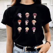 Футболка с японским аниме Yarichin, Повседневная футболка с графическим принтом, кавайная одежда, футболка в стиле Харадзюку, летние короткие футболки с круглым вырезом, обычные футболки 2024 - купить недорого