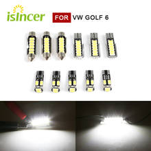 Luz led interior branca canbus para vw golf 6, luz para chão, maquiagem, porta-malas, luzes de leitura, 11 peças 2024 - compre barato